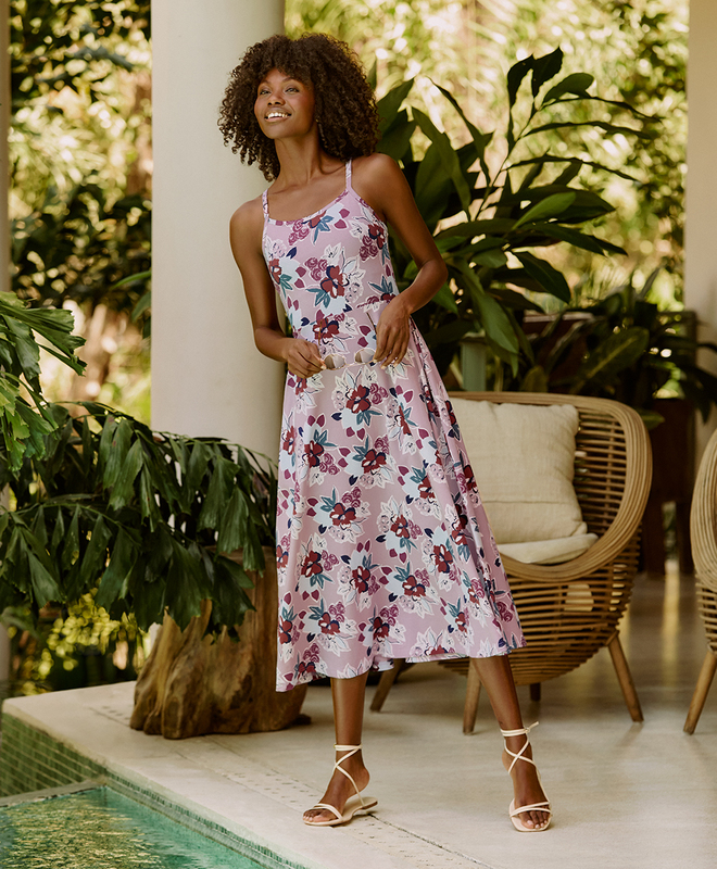 Women's Clearance Fit & Flare Midi Dress made with Organic Cotton | Pact