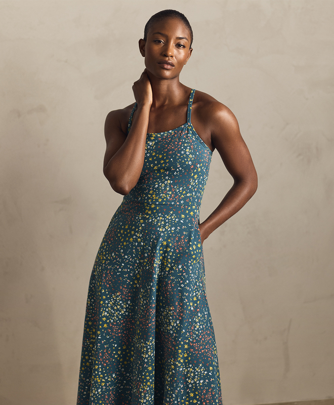 cotton beach dresses for women Women's Summer Cotton Maxi Dress, Boho Beach Dress, Maresa Block Printed Cotton Summer Dress | S/M