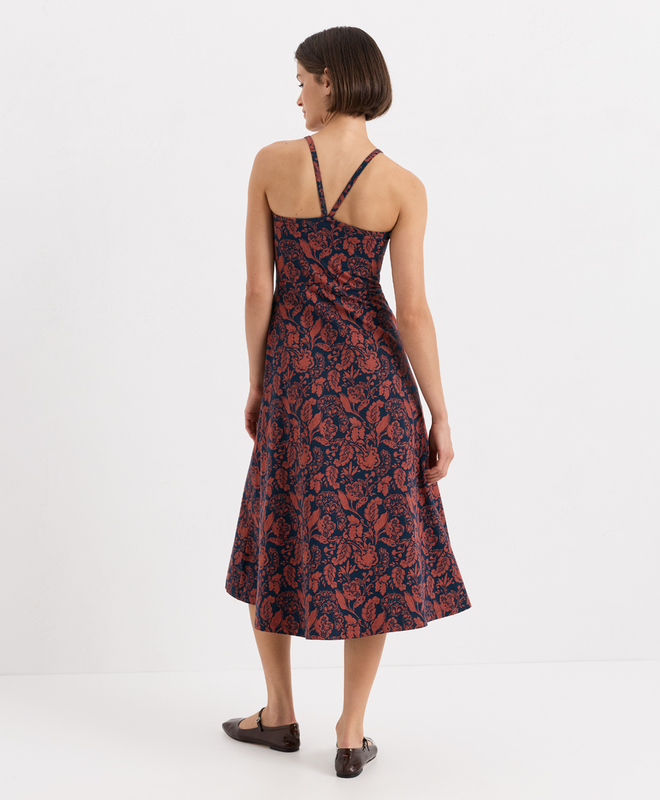 fit and flare dresses for women PACT Women's Organic Cotton & Crossover Dress you will find her styling this one with neutral sandals and simple gold jewelry Women's Organic Fit & Flare