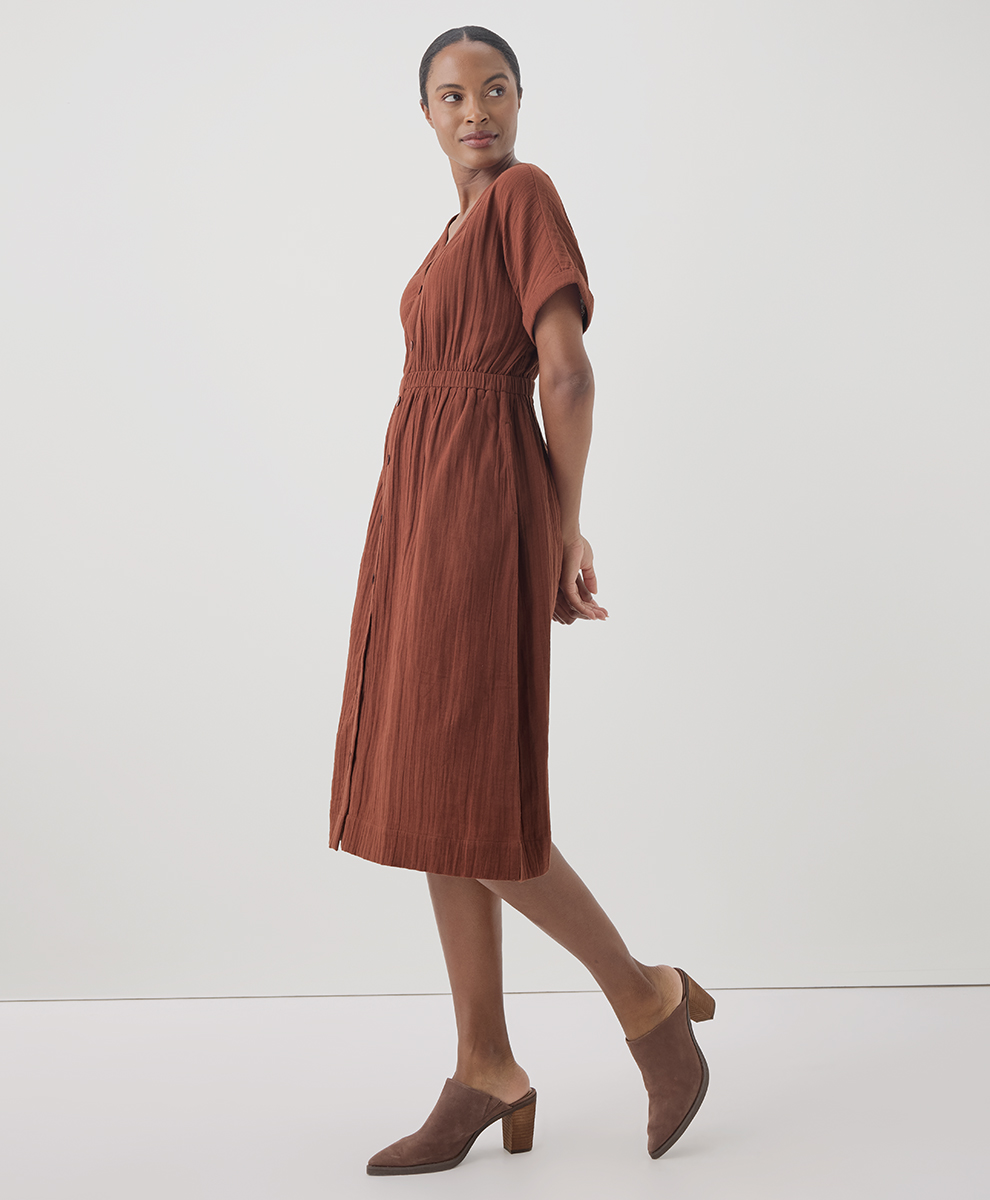 coastal double gauze short sleeve dress Women's Coastal Double Gauze Short Sleeve Dress