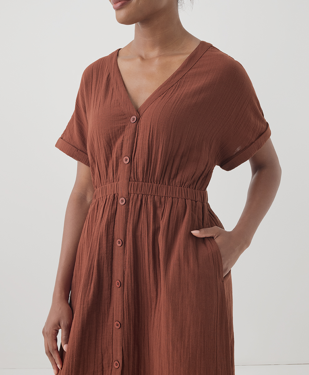 pact short sleeve dress Fit & Flare Ballet Dress Made With Organic Cotton in Multi