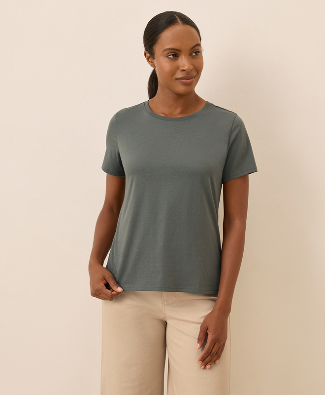 売れ筋商品|||パクト カットソー トップス レディース Women's Organic Cotton Softspun Crew Neck Tee Castor grey Women's Softspun Crew Neck Tee made with Organic Cotton | Pact