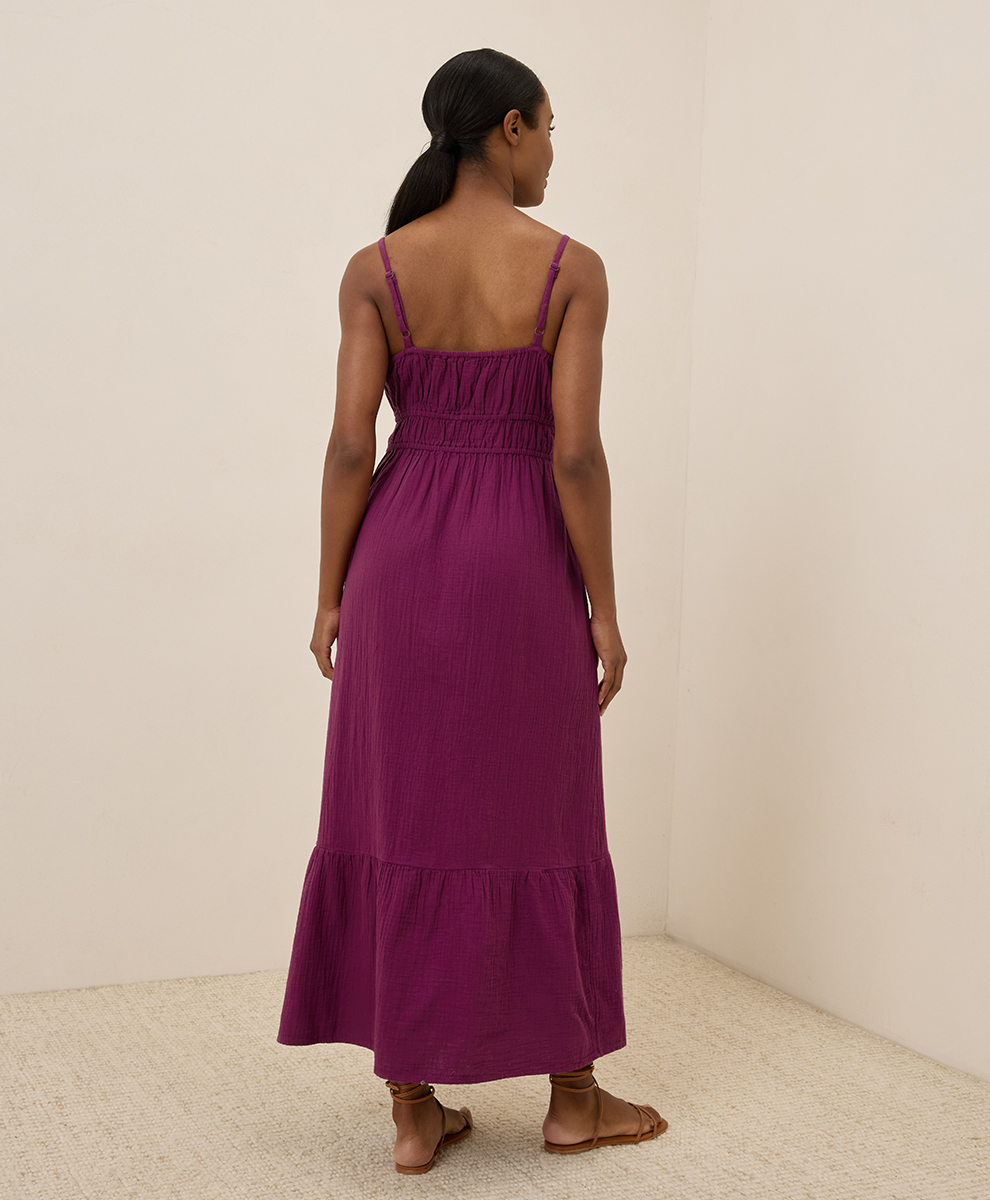 Women's Coastal Double Gauze Cami Maxi Dress - $47.20 | Pact Circle