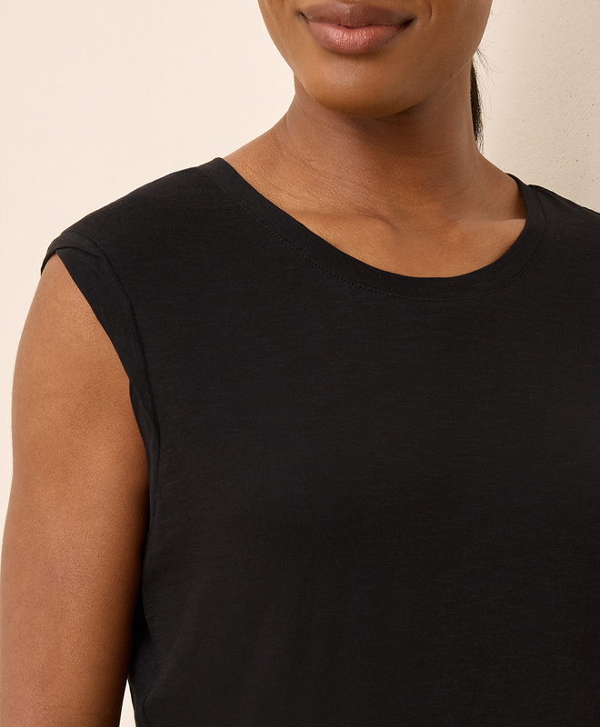 (取寄) パクト レディース ティッシュー スラブ マッスル ティー PACT women Tissue Slub Muscle Tee Black Women's Featherweight Slub Muscle Tee made with Organic