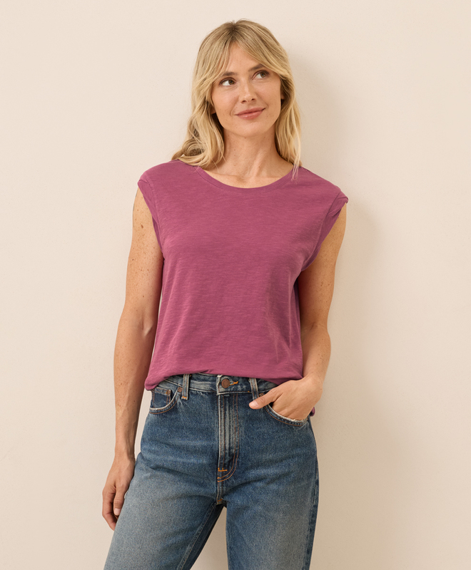 (取寄) パクト レディース ティッシュー スラブ マッスル ティー PACT women Tissue Slub Muscle Tee Black Women's Featherweight Slub Muscle Tee made with Organic