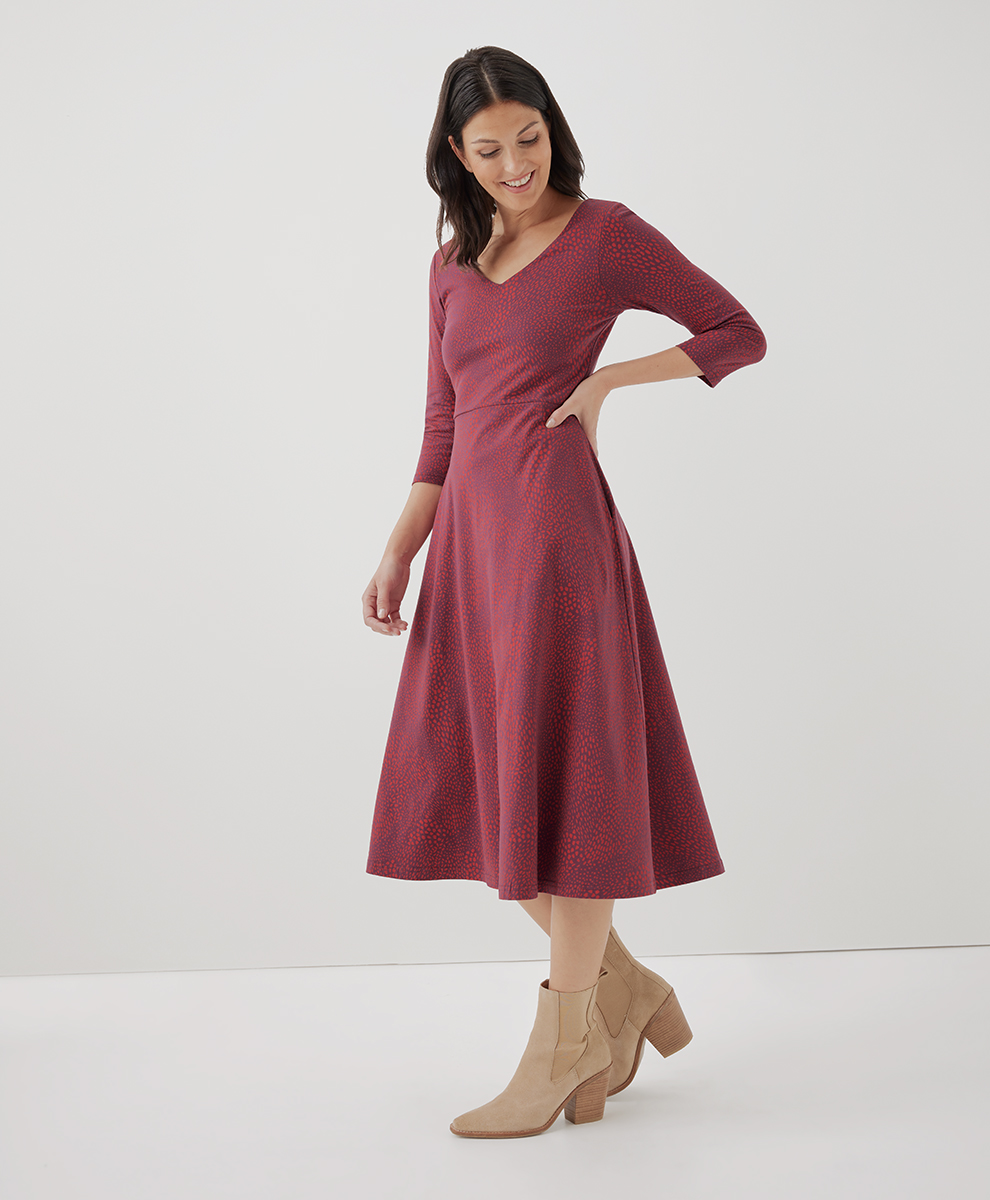 Women's Fit & Flare Midi Party Dress - $37.60 | Pact Circle