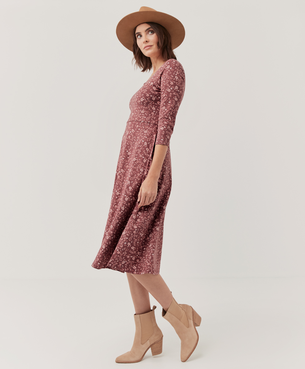 Women's Fit & Flare Midi Party Dress - $60.00 | Pact Circle Women's Fit & Flare Midi Party Dress - $60.00 | Pact Circle