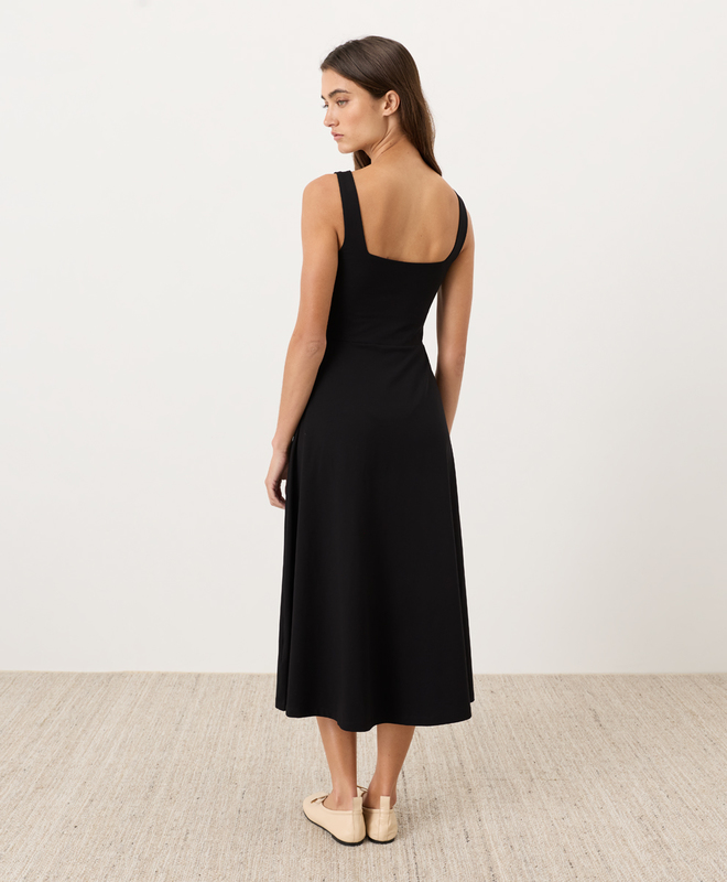 fitting black dress Basically Black Fitted Midi Dress Large / Black main image 1