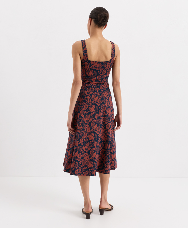 pact dress Women's Fit & Flare V-Neck Twist Made With Organic Cotton - Blue featuring a signature silhouette Pact Women's Fit & Flare