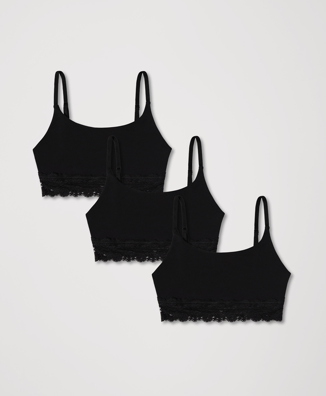 Lace Modern Scoop Bralette 3-Pack