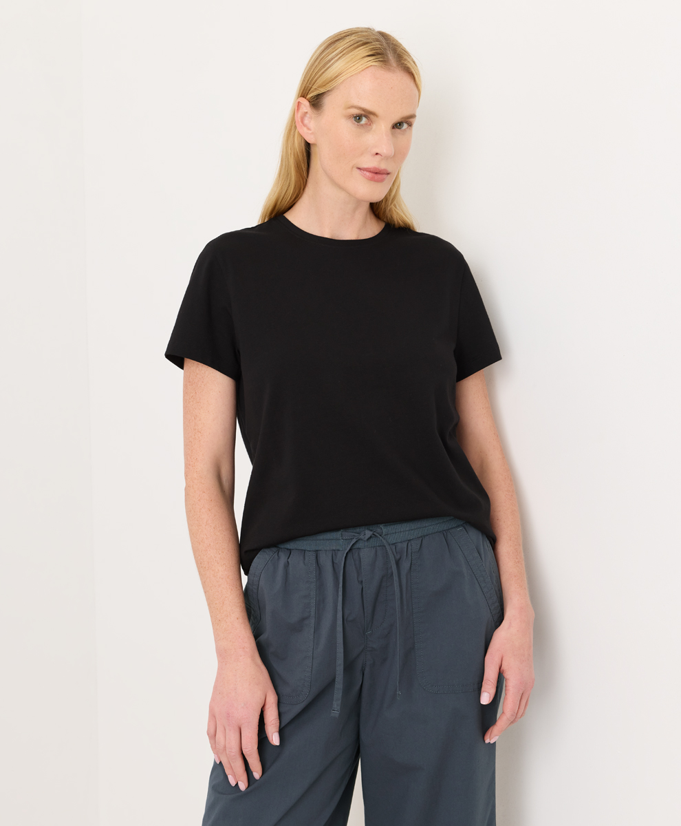 Womens Luxe Essential Crewneck Tee
