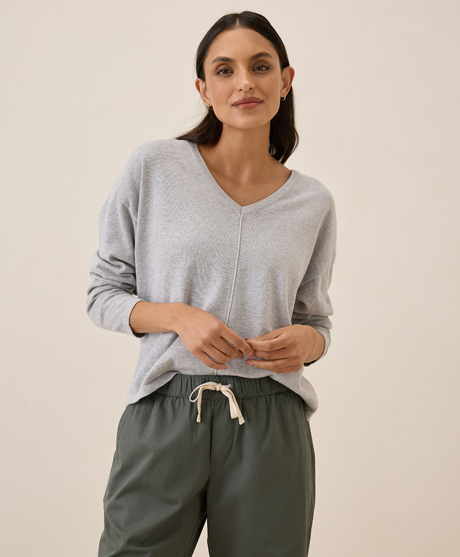 売れ筋商品|||パクト ニット&セーター アウター レディース Women's Organic Cotton Classic Fine Knit Relaxed Sweater Encinitas stripe midnight blue Women's Clearance Classic Fine Knit Relaxed Sweater made