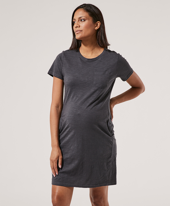 Women's Maternity Pocket T-shirt Dress made with Organic Cotton | Pact